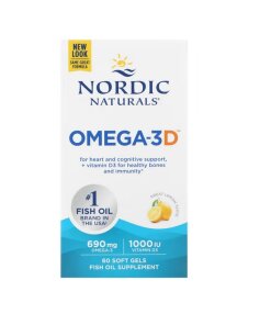 Nordic Naturals - Omega-3D Citron 690 mg + 60 mjuka gelkapslar