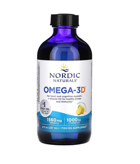 Nordic Naturals - Omega-3D Citron-smak 1560 mg + 237 ml