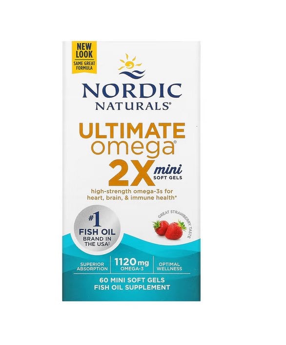 Nordic Naturals - Ultimate Omega 2X Mini Jordgubbssmak 1120 mg + 60 Mini mjuka gelkapslar