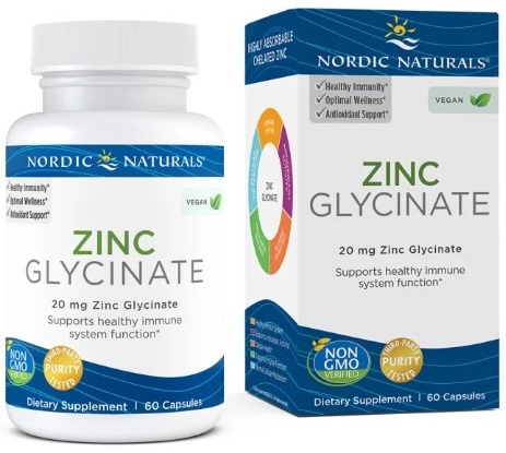 Nordic Naturals - zinkglycinat 20 mg + 60 kapslar