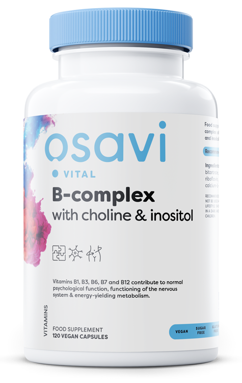 Osavi - B-komplex med kolin och inositol + 120 veganska kapslar
