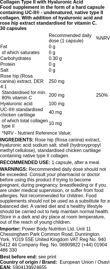 Osavi - Collageen Type II met Hyaluronzuur - 30 capsules - Afbeelding 2