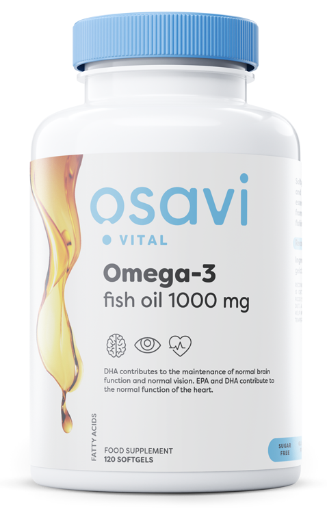 Osavi - Molekylärt destillerad Omega-3-fiskolja 1000 mg + 120 mjuka kapslar