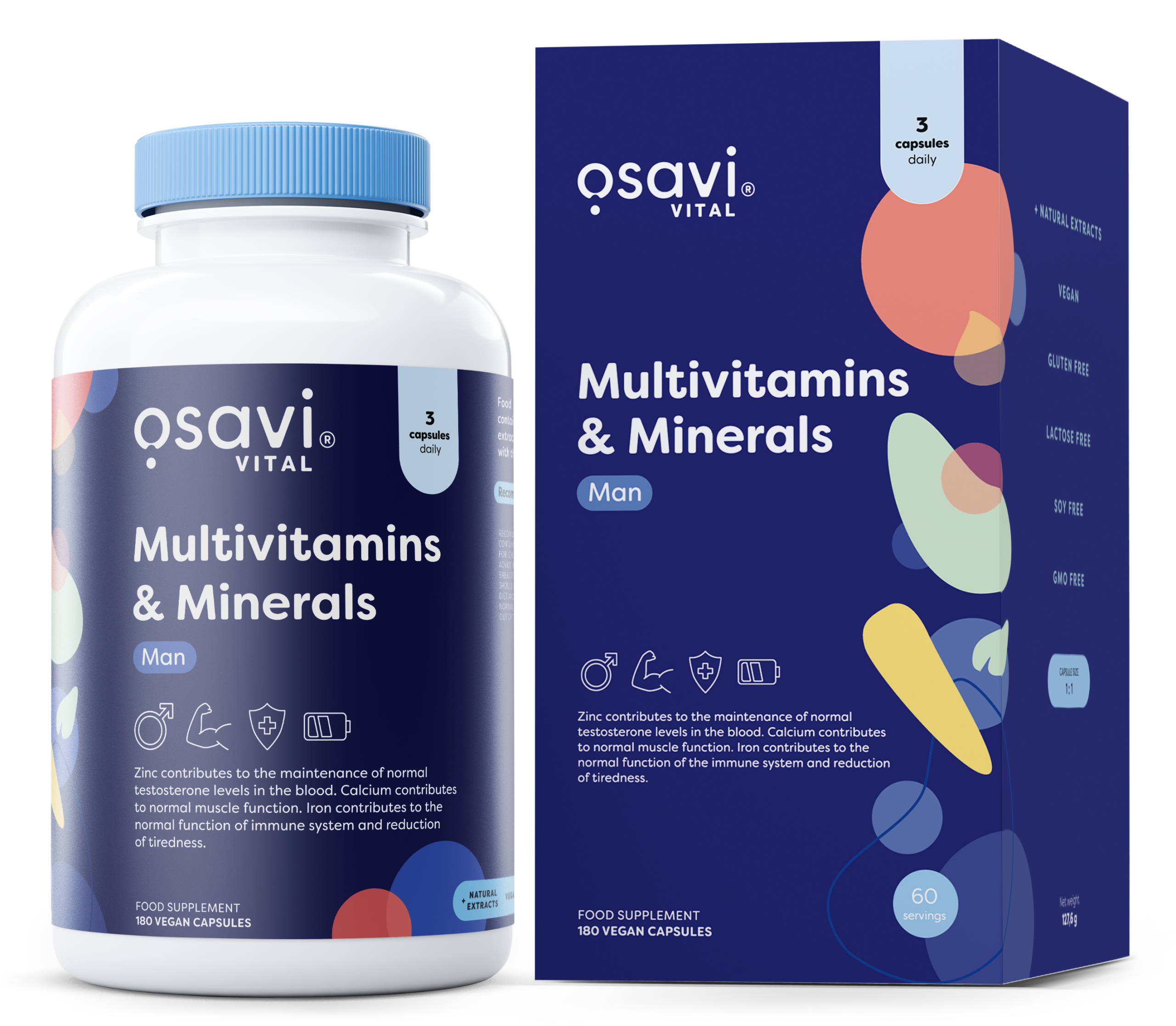 Osavi - Multivitaminer och mineraler för män + 180 veganska kapslar