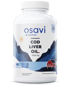 Osavi - Norsk torskleverolja citronsmaksatt mjuka gelkapslar + 180 stycken