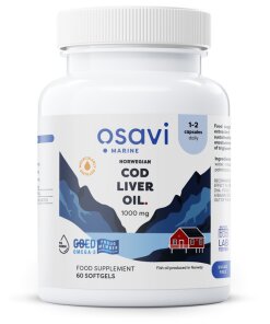 Osavi - Norska torskleverolja mjuka kapslar 1000 mg (citron smak) + 60 kapslar