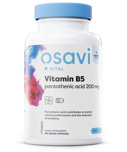 Osavi - Vitamin B5 pantotensyra 200 mg + 180 veganska kapslar