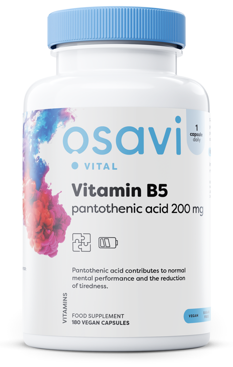Osavi - Vitamin B5 pantotensyra 200 mg + 180 veganska kapslar