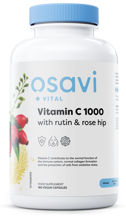 Osavi - Vitamin C 1000 mg med rutin och nypon + 180 veganska kapslar