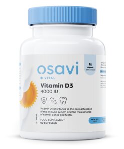 Osavi - Vitamin D3 4000 IE mjuka gelkapslar + 60 kapslar
