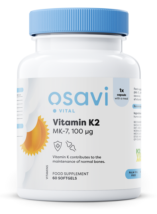Osavi - Vitamin K2 MK-7 100 µg + 60 mjukgelkapslar