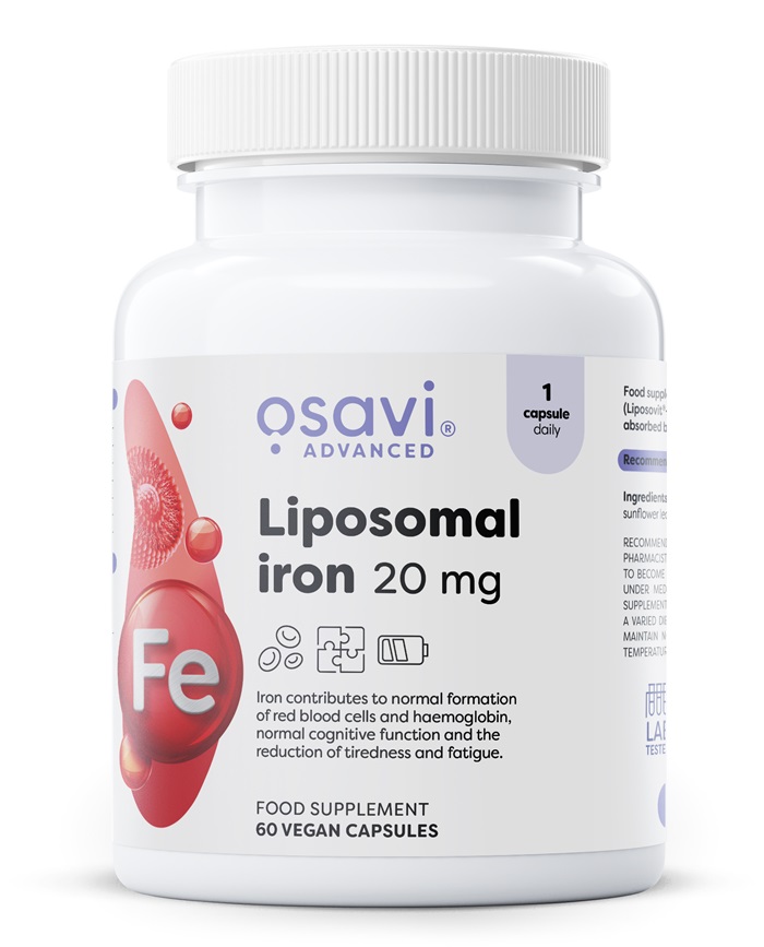 Osavi - liposomalt järn 20 mg + 60 veganska kapslar
