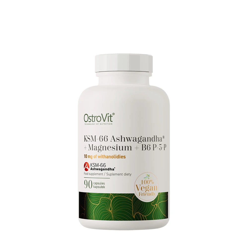 OstroVit - KSM-66 Ashwagandha + Magnesium + B6 P-5-P + 90 vegetabiliska kapslar