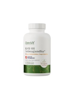Ostrovit KSM-66 Ashwagandha Vege – 120 Vegetariska Kapslar