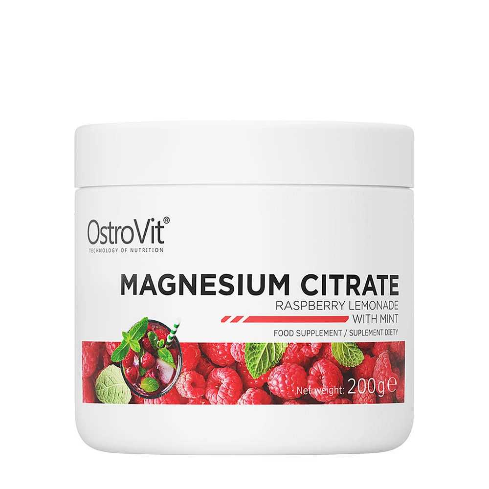 Ostrovit - Magnesiumcitrat hallon-limonad med mynta + 200g