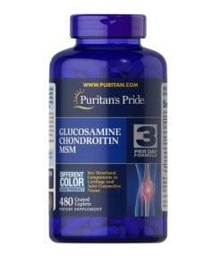 Puritan's Pride - Glukosamin Kondroitin MSM 480 belagda tabletter