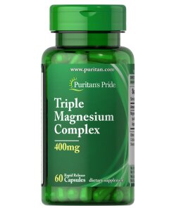 Puritan's Pride - Trippel magnesiumkomplex 400 mg + 60 kapslar