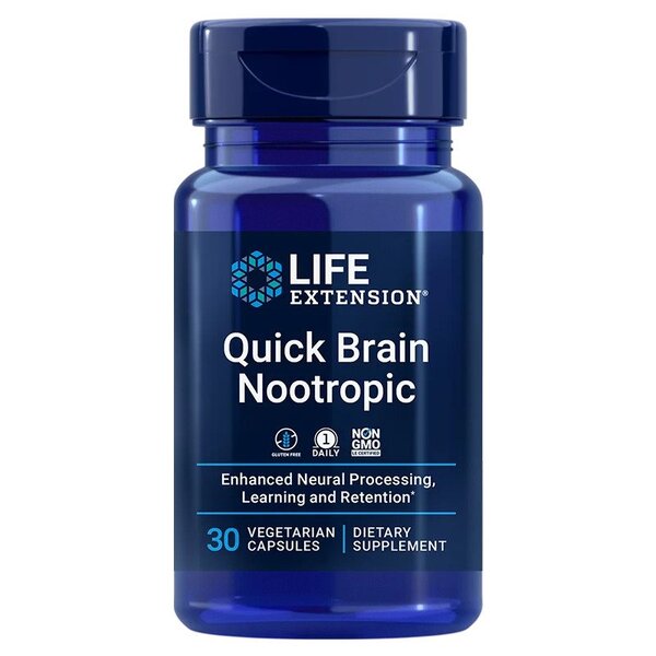 Quick Brain Nootropic – Kognitiv Support – 30 vcaps