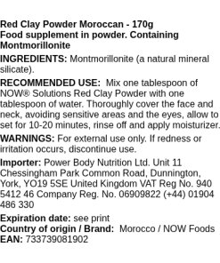 Red Clay Powder - Marockansk röd lera pulver + 170 g