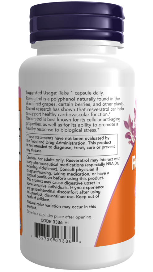 NU Foods - Resveratrol Extra Sterkte 350 mg, 60 capsules - Afbeelding 3