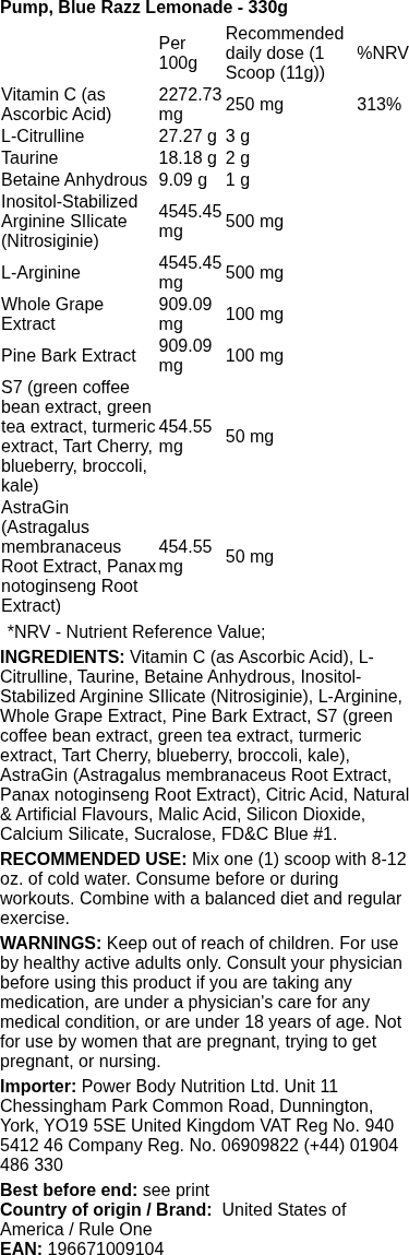 Rule One - Pump Grape 330g - Afbeelding 2