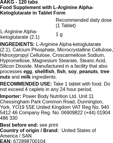 SAN - AAKG - 120 tabletten - Afbeelding 2