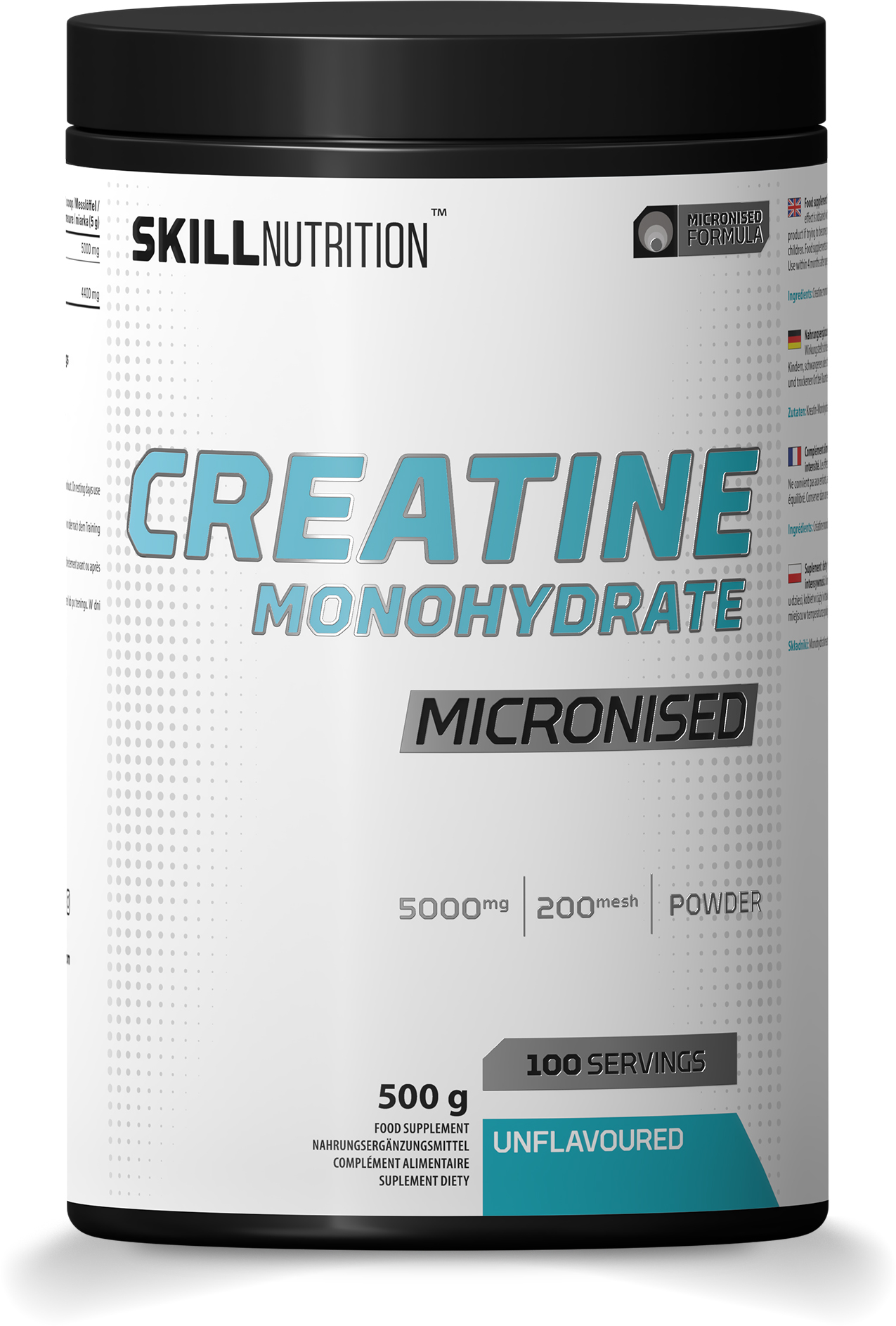 Skill Nutrition - Mikroniserad kreatinmonohydrat naturell + 500 g
