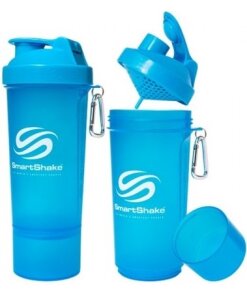 SmartShake - Slim Series neonblå + 500 ml