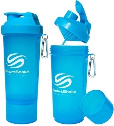 SmartShake - Slim Series neonblå + 500 ml