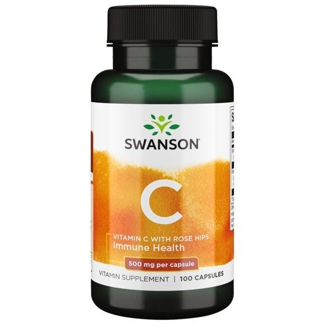 Swanson - C-vitamin med nyponextrakt + 500 mg