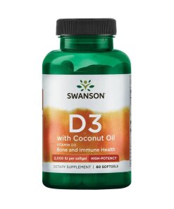 Swanson - D-vitamin D3 med kokosolja
