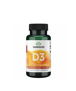 Swanson - D3-vitamin + 250 mjukgelkapslar