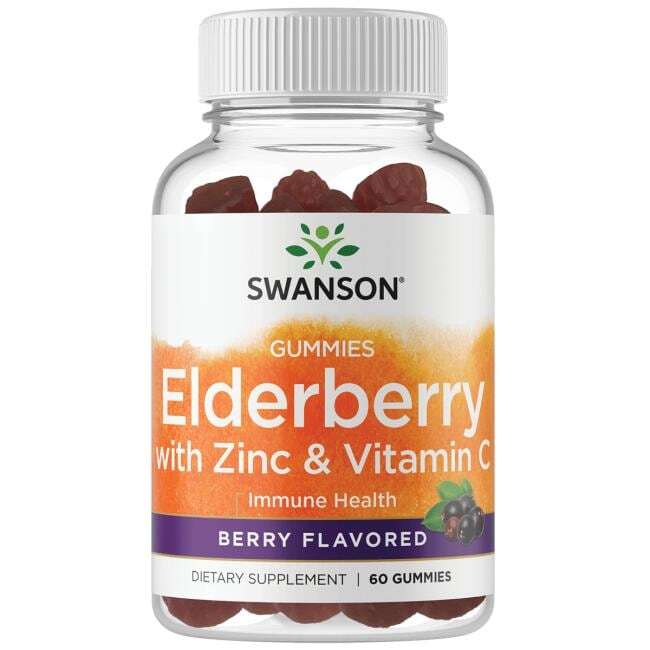 Swanson - Fläderbärsgummibitar med zink och C-vitamin