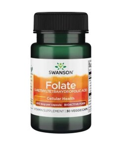 Swanson - Folat (5-metyl-tetrahydrofolsyra) 400 mcg + 30 Vcaps
