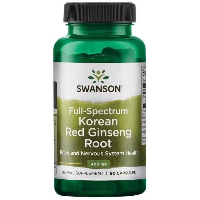 Swanson - Fullspektrum koreansk röd ginsengrot 400 mg + 90 kapslar