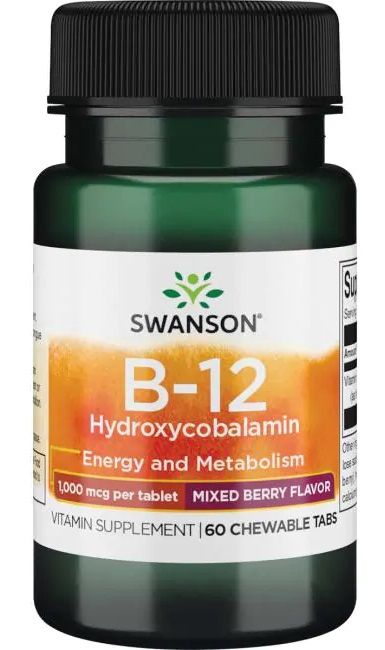 Swanson - Hydroxykobalamin B12 1000 mikrogram + 60 tuggtabletter