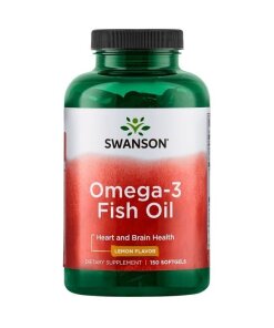 Swanson - Omega-3 fiskolja citron-smak + 150 mjukgelkapslar