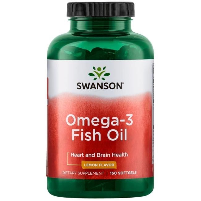 Swanson - Omega-3 fiskolja citron-smak + 150 mjukgelkapslar