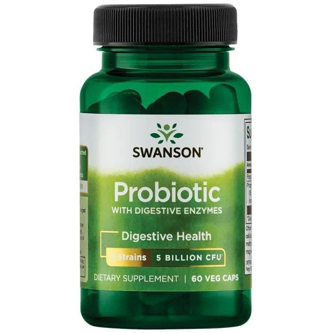 Swanson - Probiotika med matsmältningsenzymer + 60 Vcaps
