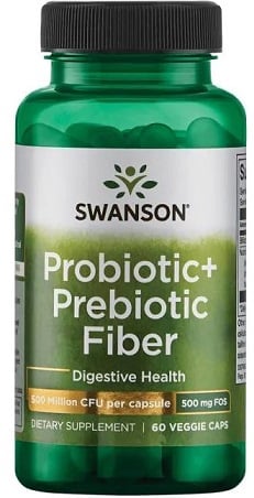 Swanson - Probiotika + prebiotisk fiber + 60 kapslar