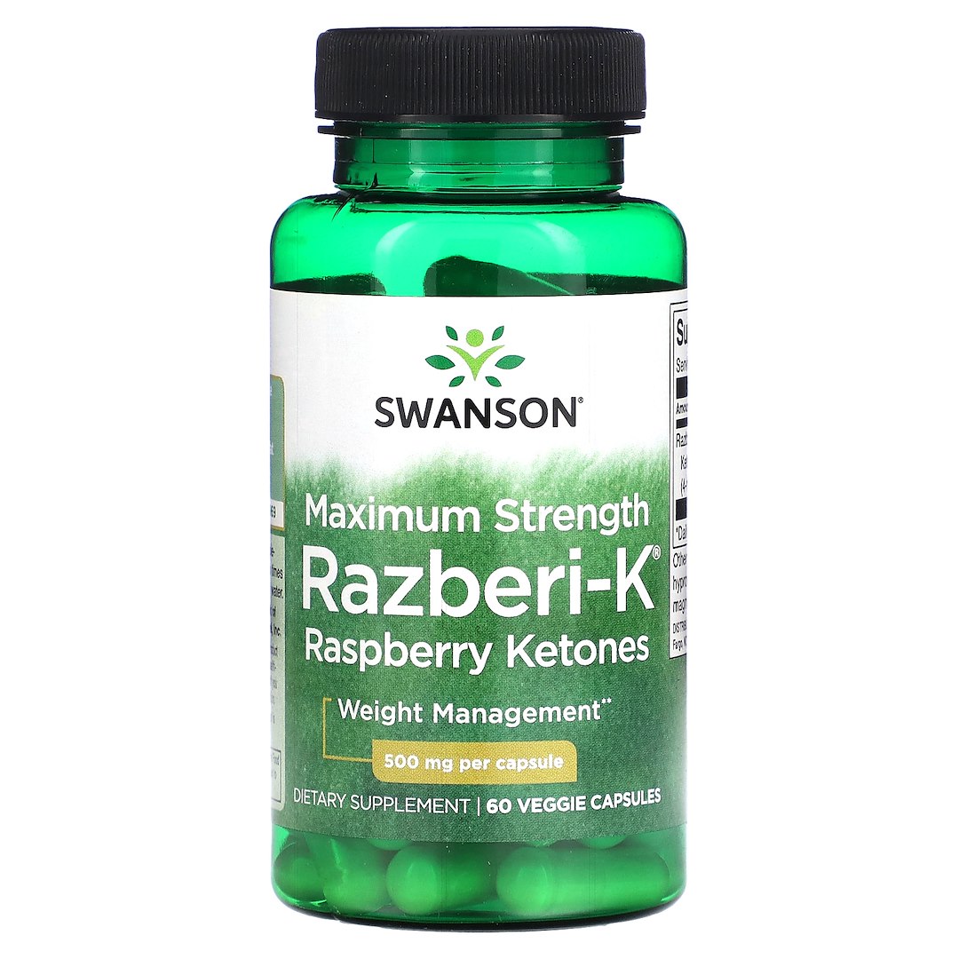 Swanson - Razberi-K maximal styrka 500 mg + 60 vegetariska kapslar