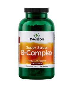 Swanson - Super Stress B-komplex med C-vitamin + 240 kapslar
