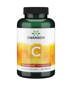 Swanson - Tidsfrisättande C-vitamin med nypon + 500 mg - 250 tabletter