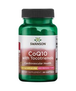 Swanson - koenzym Q10 100 mg med 10 mg tocotrienoler + 60 softgelkapslar