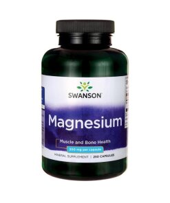 Swanson - magnesium 200 mg + 250 kapslar