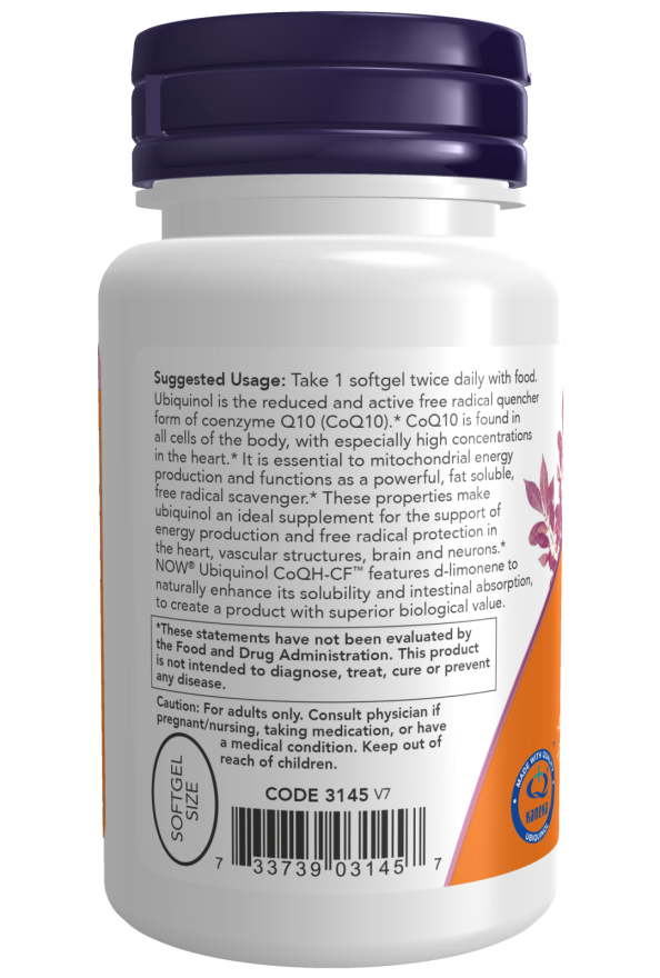 NU Foods - Ubiquinol CoQH-CF, 60 zachte capsules - Afbeelding 3