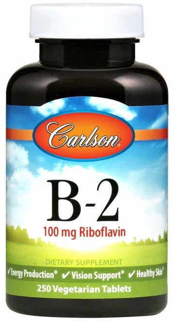 Vitamin B2 - Riboflavin 100 mg + 100 vegetariska tabletter
