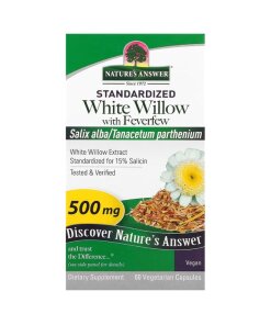 White Willow med Feverfew – 60 vegetabiliska kapslar