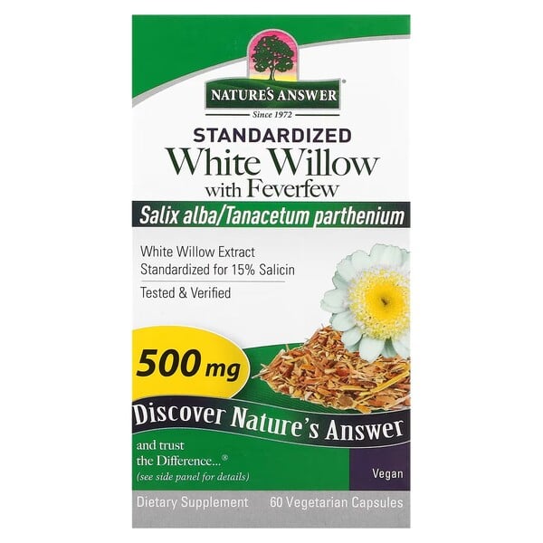 White Willow med Feverfew – 60 vegetabiliska kapslar