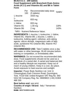 Yamamoto Nutrition - BCAA 4:1:1-tabletter + 500 tabletter